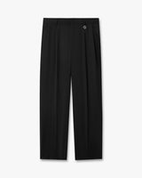 Black Pleated Straight Leg Trousers