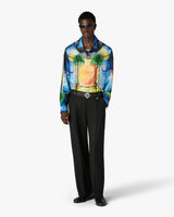 Black Pleated Straight Leg Trousers