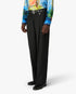 Black Pleated Straight Leg Trousers