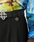Black Pleated Straight Leg Trousers