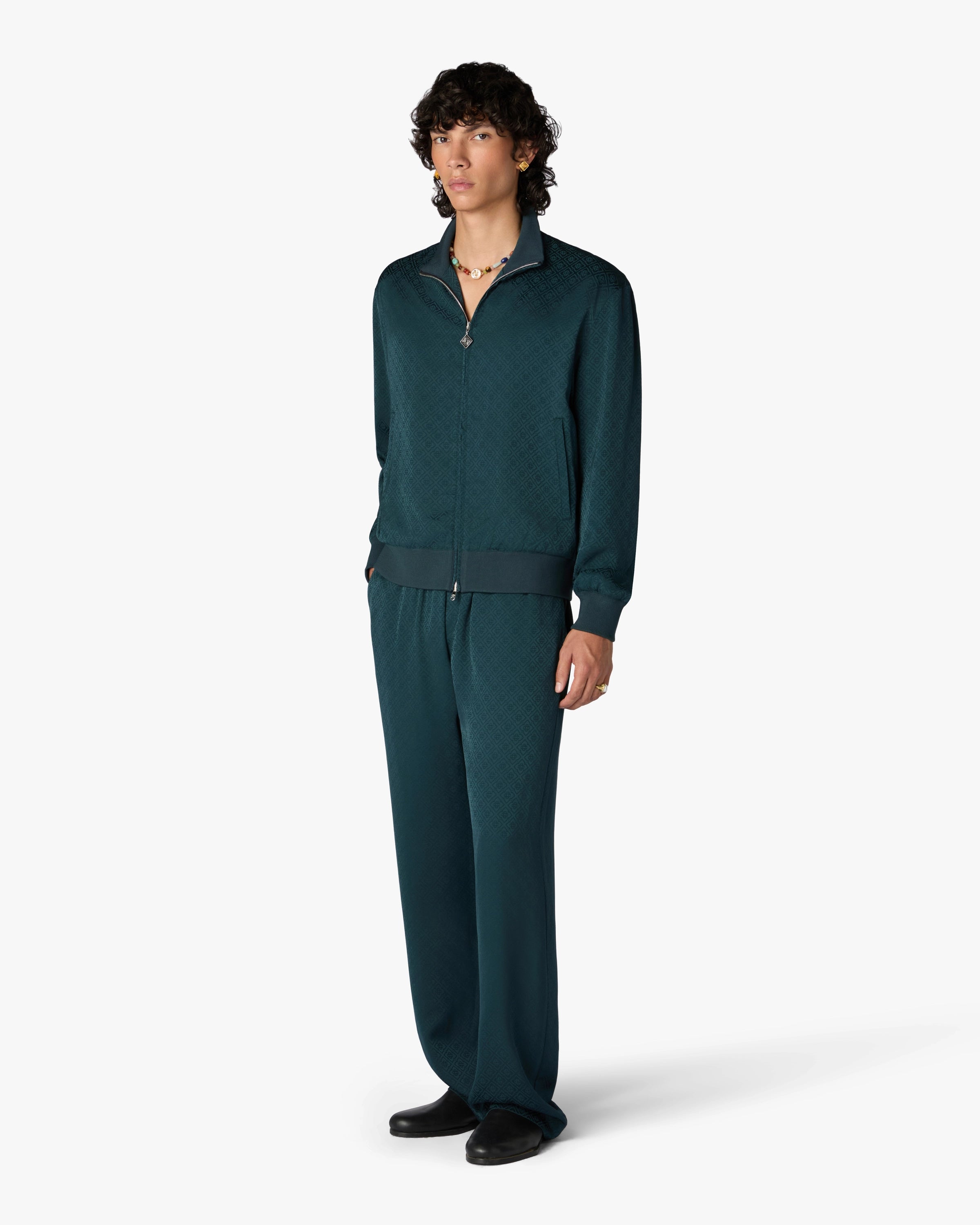 Dark Teal Monogram Trousers