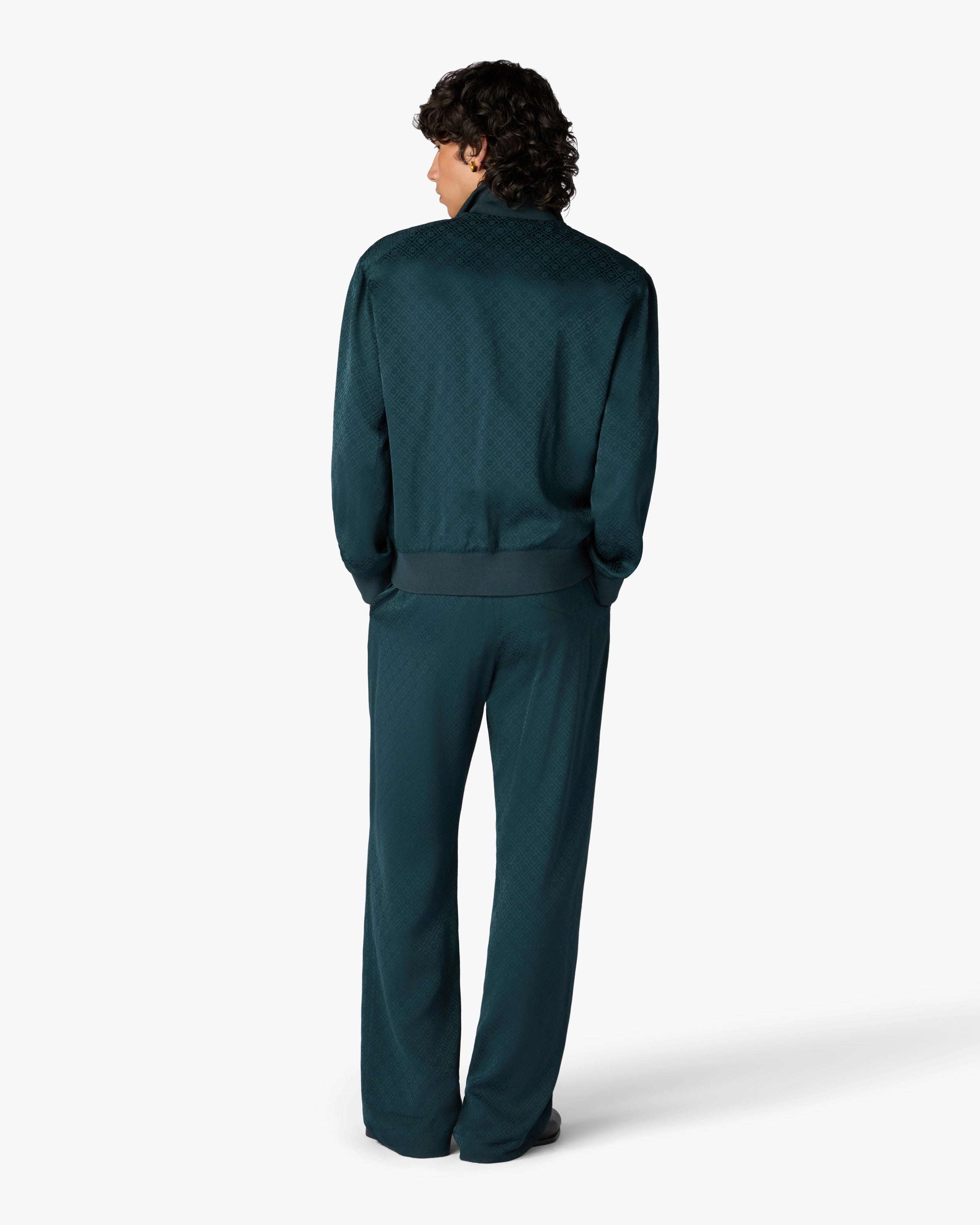 Dark Teal Monogram Trousers