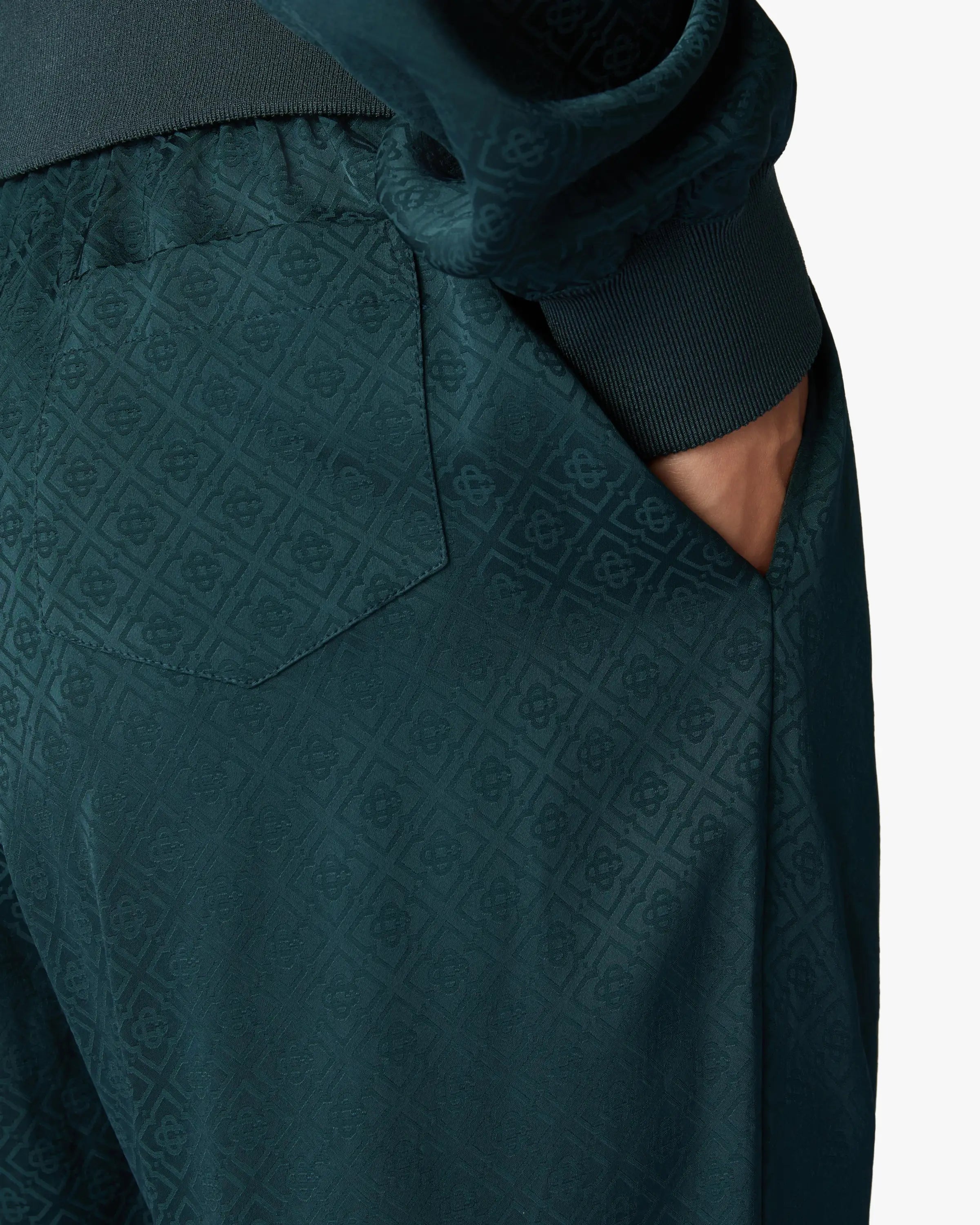 Dark Teal Monogram Trousers