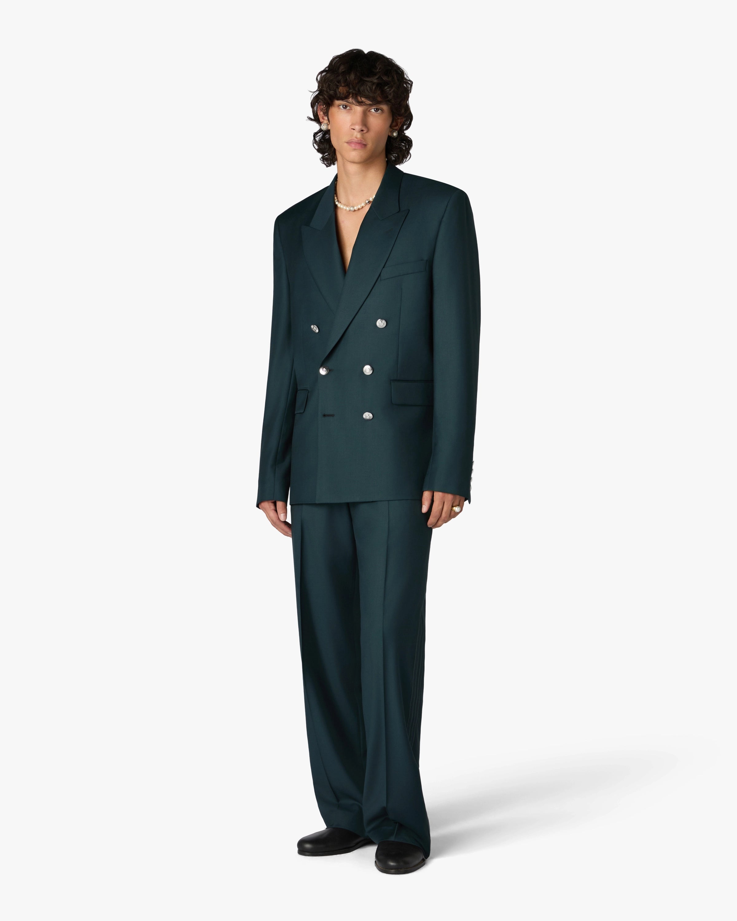 Dark Teal Straight Leg Trousers