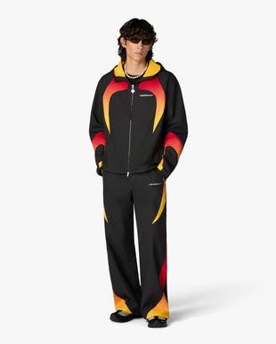 Black & Orange Gradient Track Pants