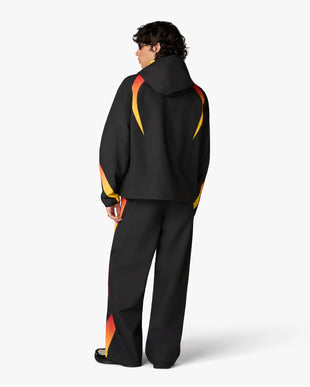Black & Orange Gradient Track Pants