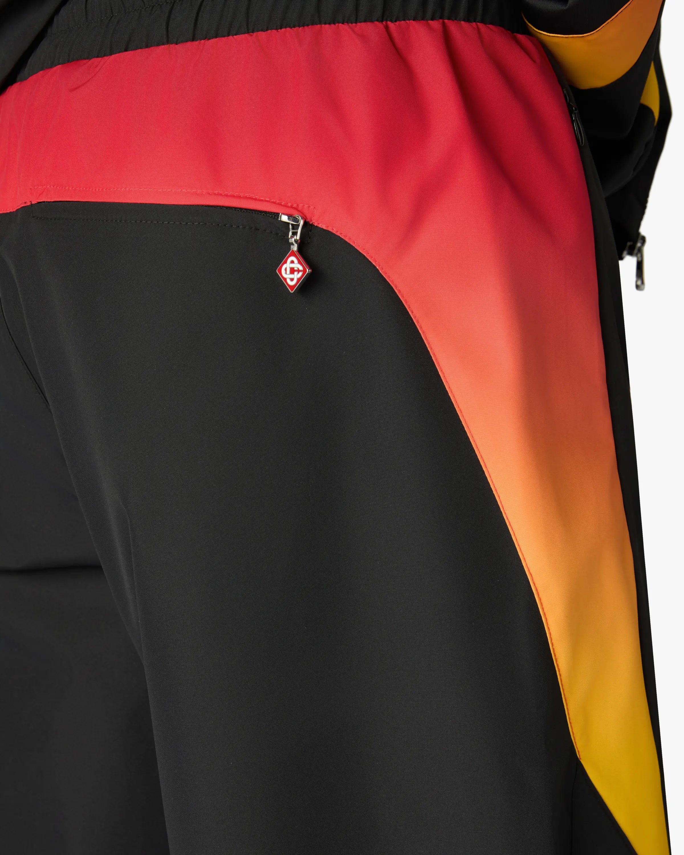Black & Orange Gradient Track Pants