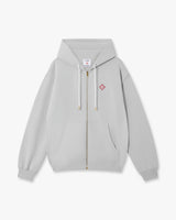 Grey Diamond Logo Zip Hooded Sweatshirt