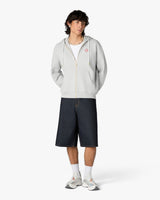 Grey Diamond Logo Zip Hooded Sweatshirt