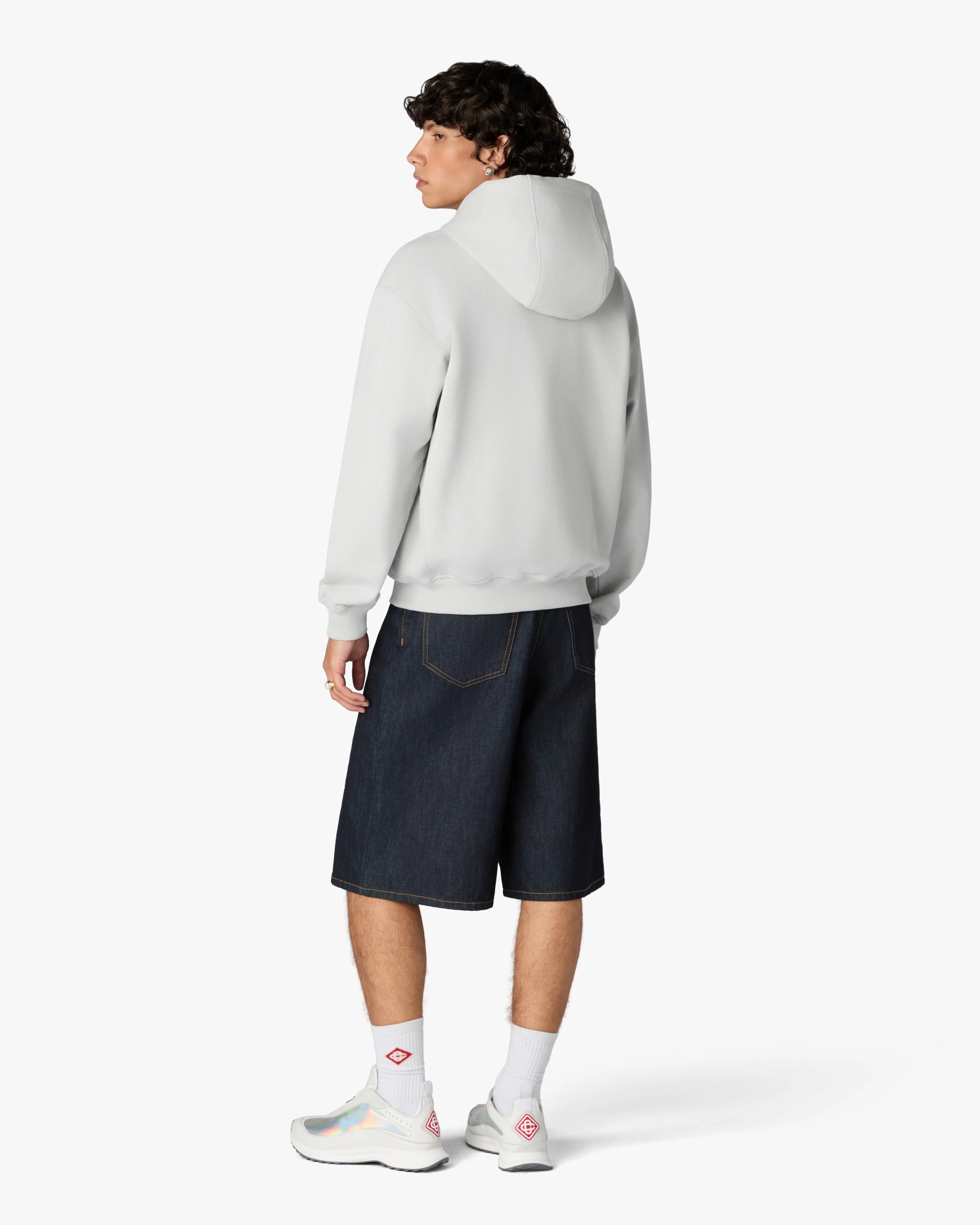 Grey Diamond Logo Zip Hooded Sweatshirt