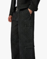 Black Monogram Cargo Denim Jeans