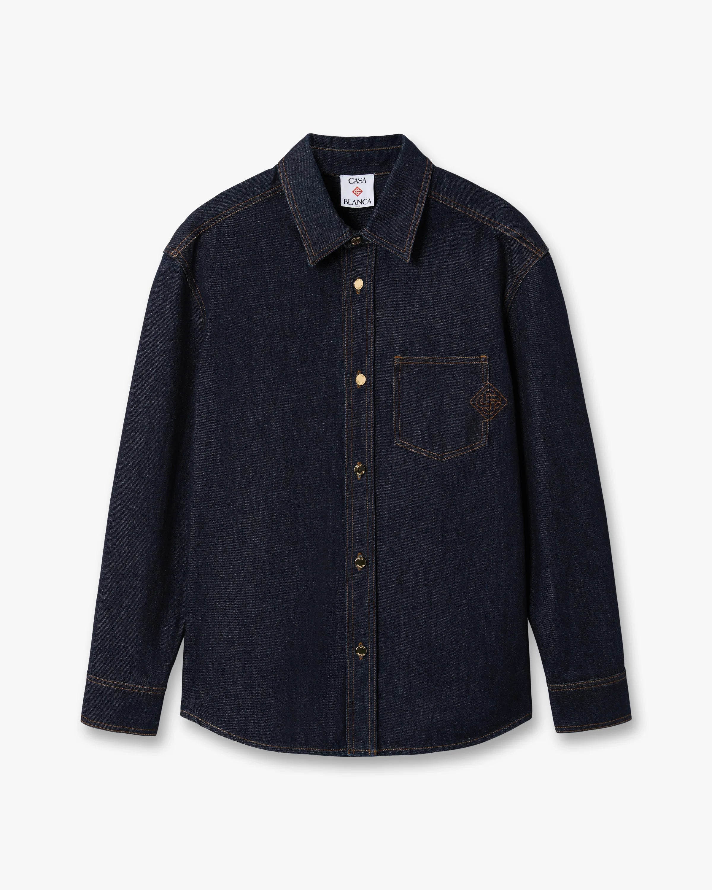 Indigo Raw Denim Long Sleeve Shirt