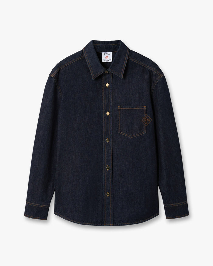 Indigo Raw Denim Long Sleeve Shirt