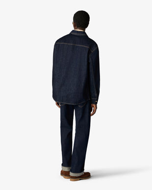 Indigo Raw Denim Long Sleeve Shirt
