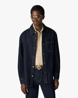 Indigo Raw Denim Long Sleeve Shirt