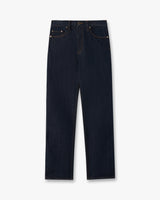 Indigo Raw Denim Straight Leg Jeans