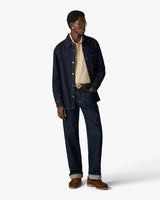 Indigo Raw Denim Straight Leg Jeans