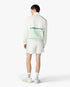 White & Green Floral Striped Sporty Windbreaker Jacket