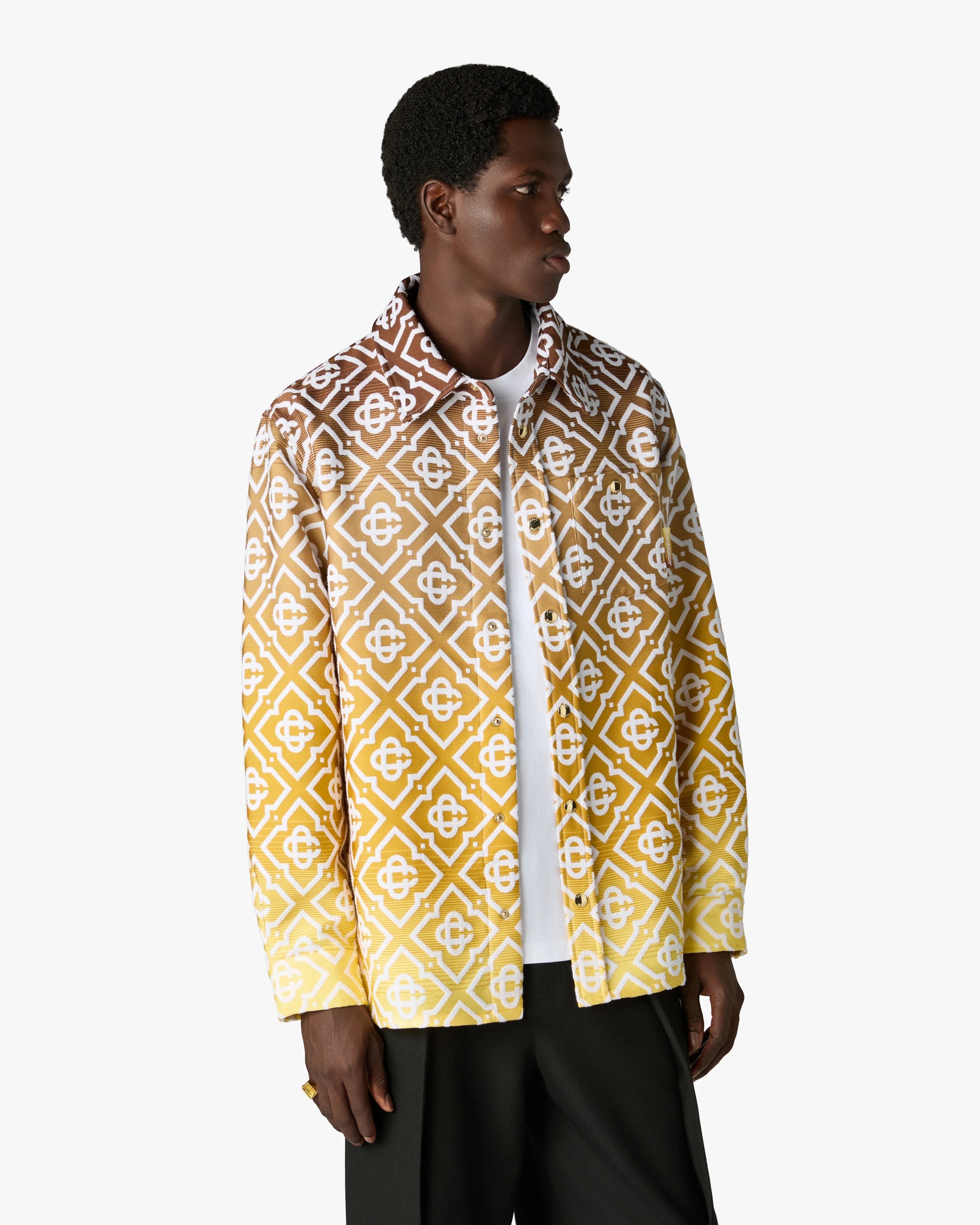 Beige Gradient Monogram Shacket