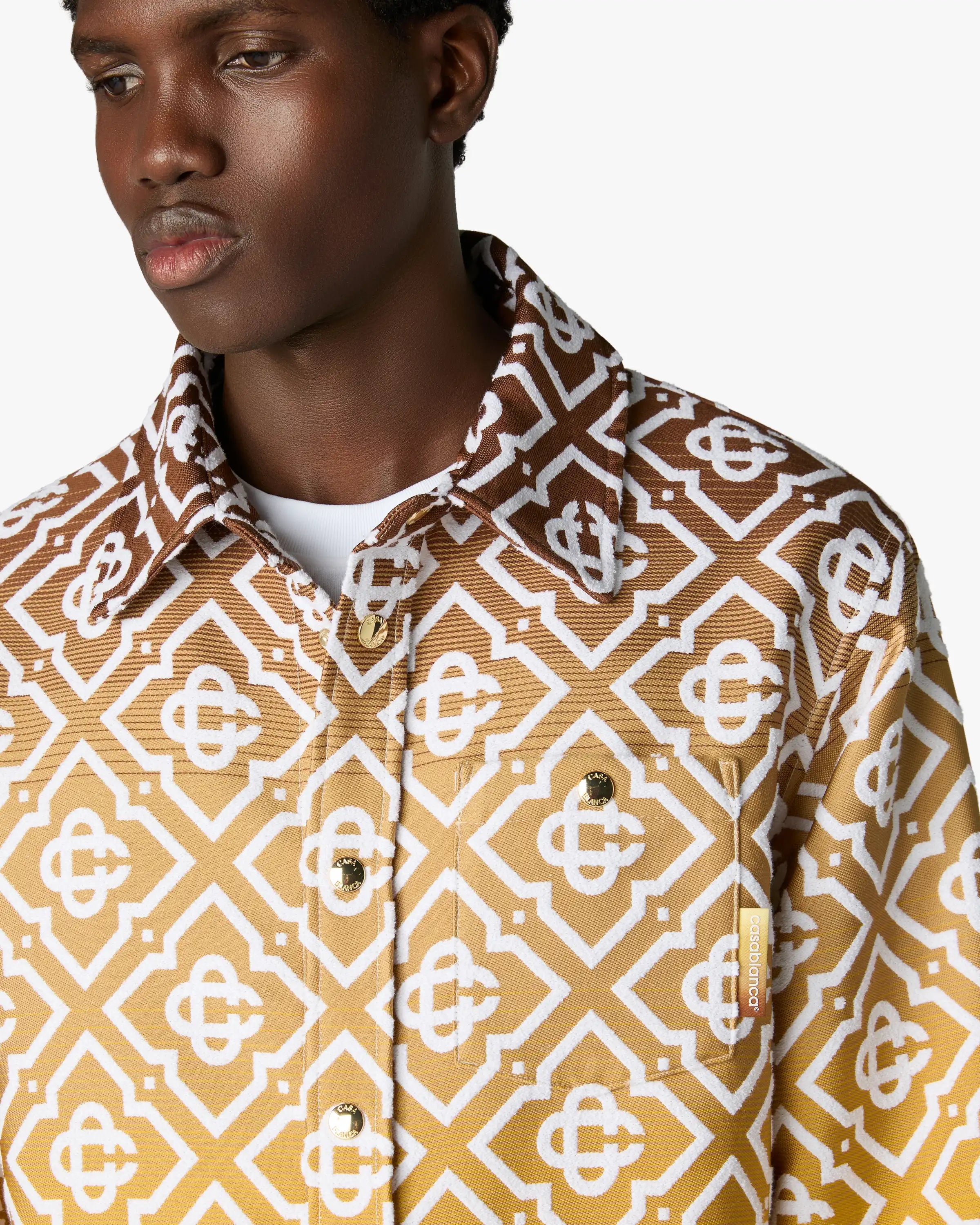 Beige Gradient Monogram Shacket