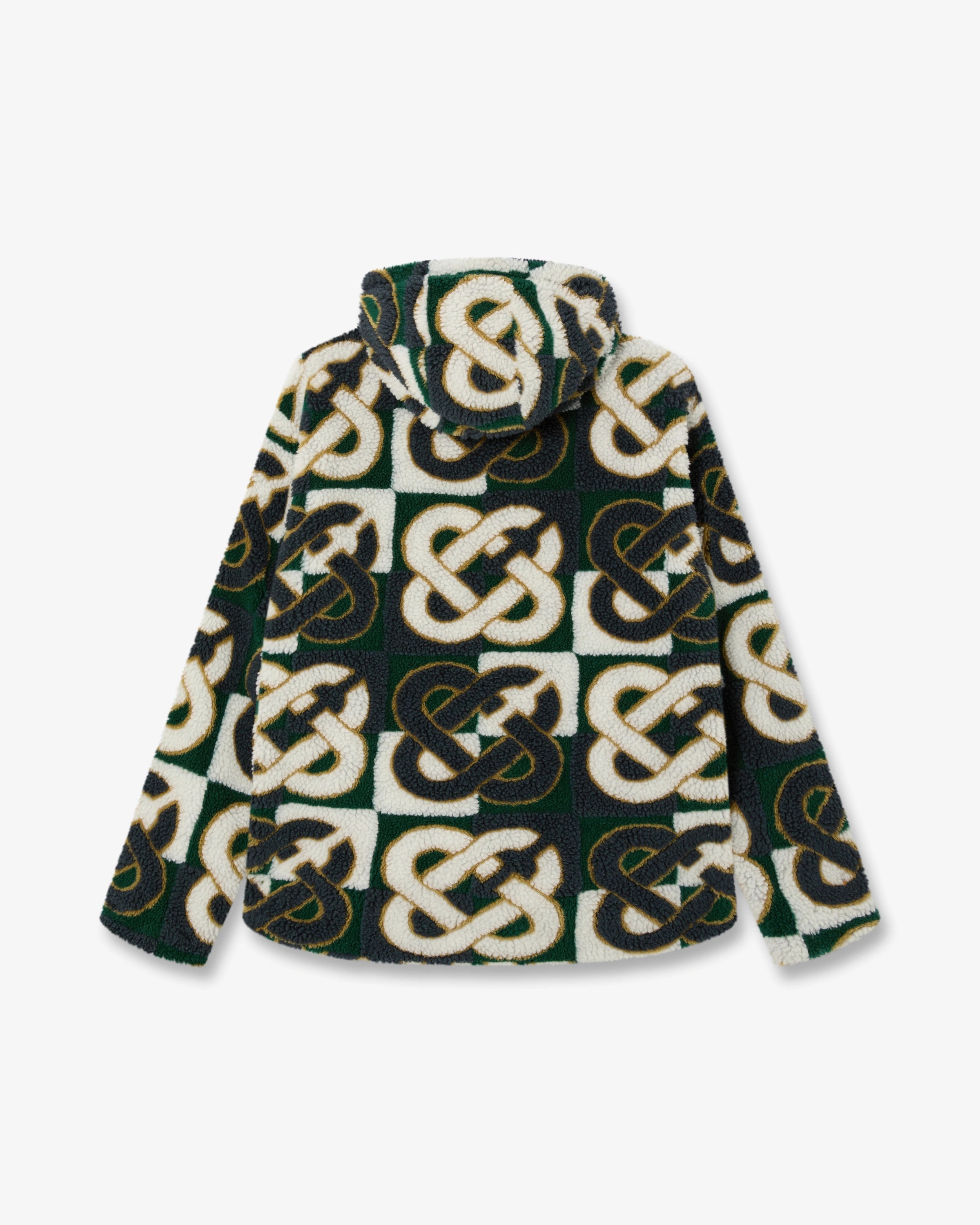 Green & Navy Check Monogram Fleece Jacket