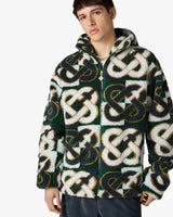Green & Navy Check Monogram Fleece Jacket