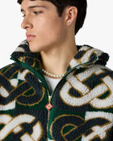 Green & Navy Check Monogram Fleece Jacket