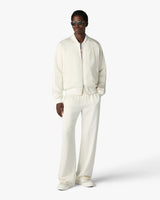 Off White Hotel Emblem Satin Bomber Jacket