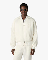 Off White Hotel Emblem Satin Bomber Jacket