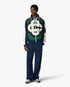 Green & Navy Check Applique Windbreaker Jacket