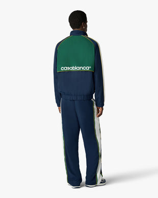 Green & Navy Check Applique Windbreaker Jacket