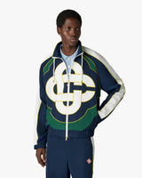 Green & Navy Check Applique Windbreaker Jacket