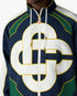 Green & Navy Check Applique Windbreaker Jacket