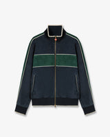 Navy & Green Suede Track Jacket