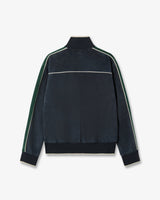 Navy & Green Suede Track Jacket