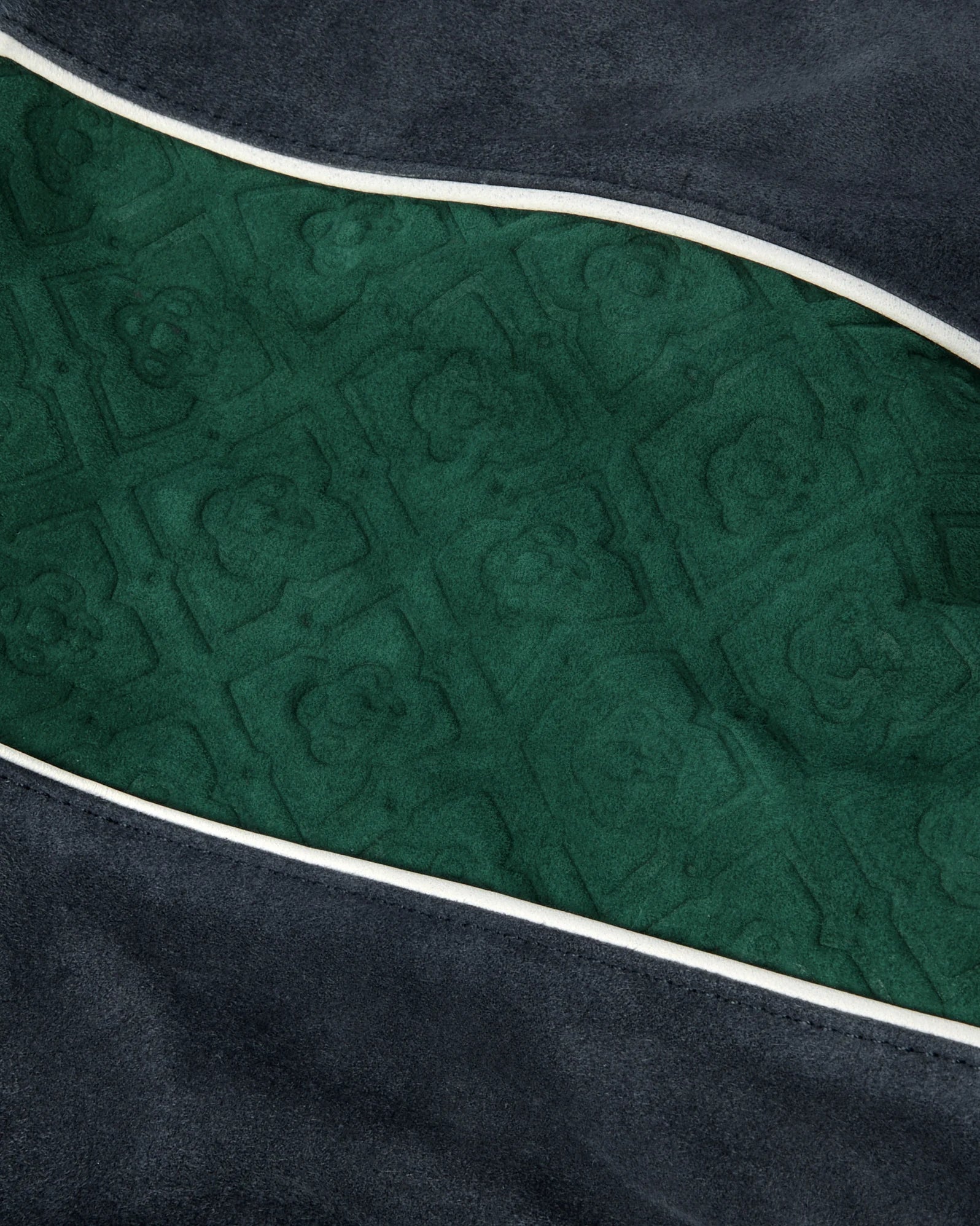 Navy & Green Suede Track Jacket