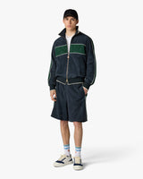 Navy & Green Suede Track Jacket