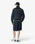 Navy & Green Suede Track Jacket