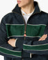 Navy & Green Suede Track Jacket