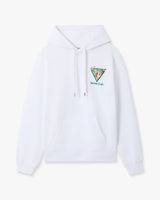 White Tennis Club Icon Pyramid Abduction Embroidered Hooded Sweatshirt