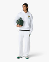 White Tennis Club Icon Pyramid Abduction Embroidered Hooded Sweatshirt