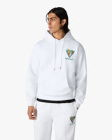 White Tennis Club Icon Pyramid Abduction Embroidered Hooded Sweatshirt