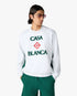 White Casablanca Diamond Logo Embroidered Sweatshirt