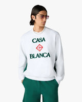 White Casablanca Diamond Logo Embroidered Sweatshirt