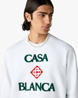 White Casablanca Diamond Logo Embroidered Sweatshirt
