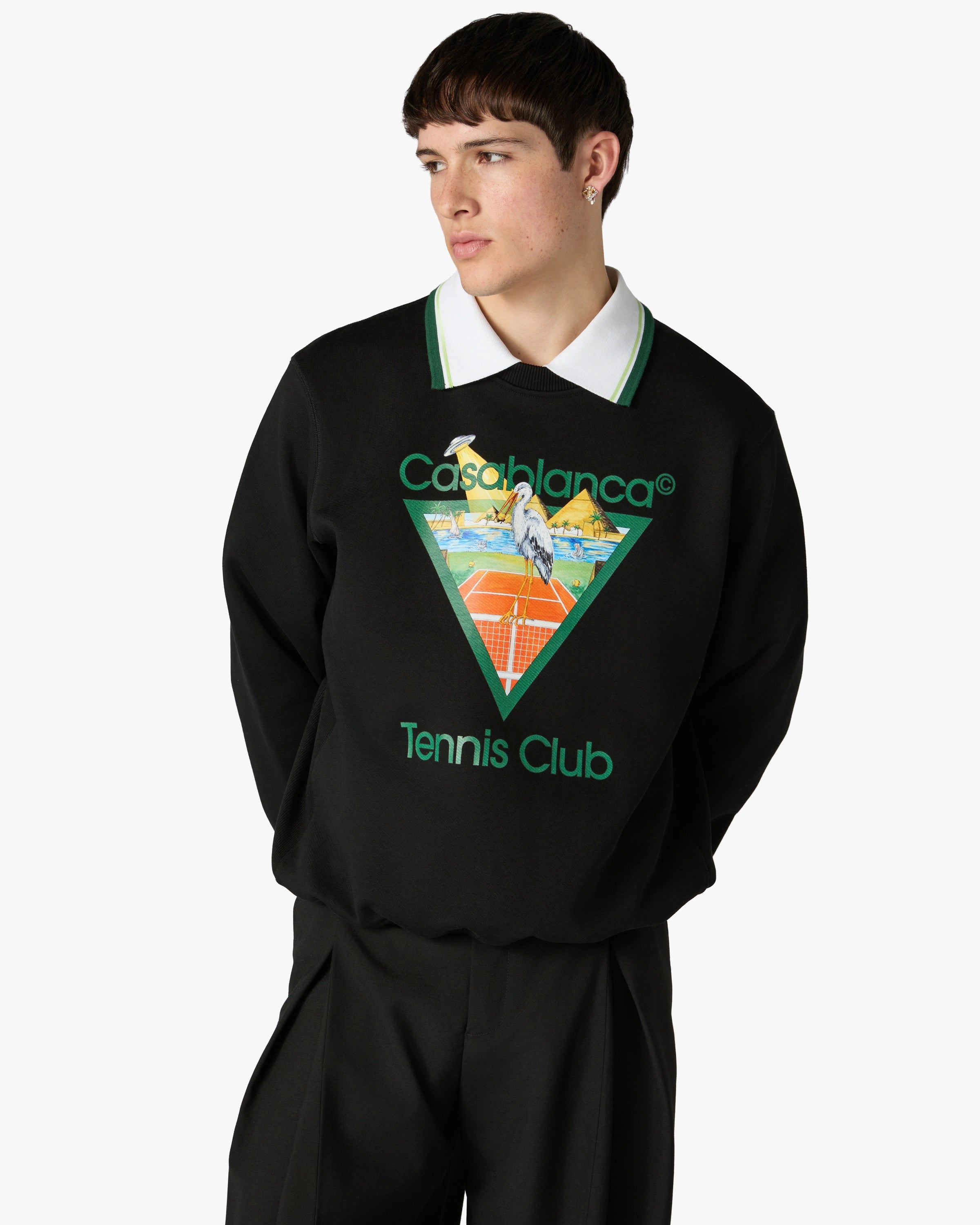 Black Tennis Club Icon Pyramid Abduction Sweatshirt