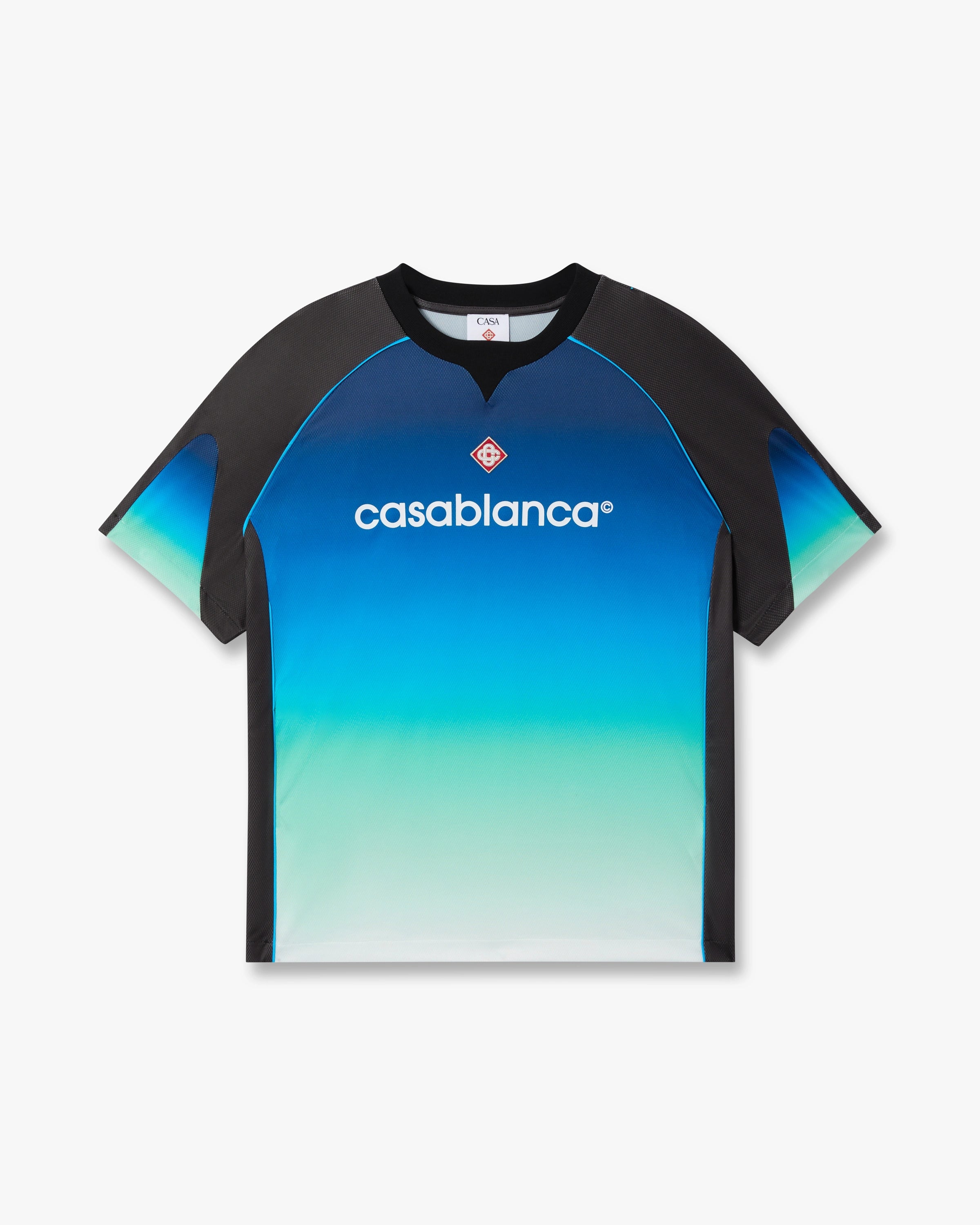 Blue & Green Gradient Short Sleeve Football Shirt