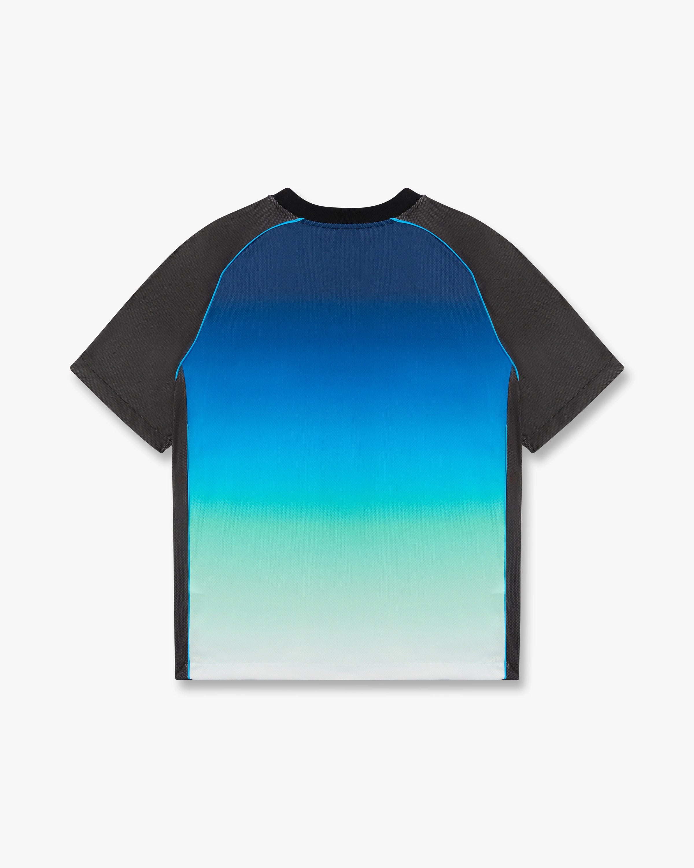 Blue & Green Gradient Short Sleeve Football Shirt