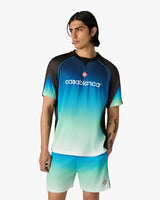 Blue & Green Gradient Short Sleeve Football Shirt