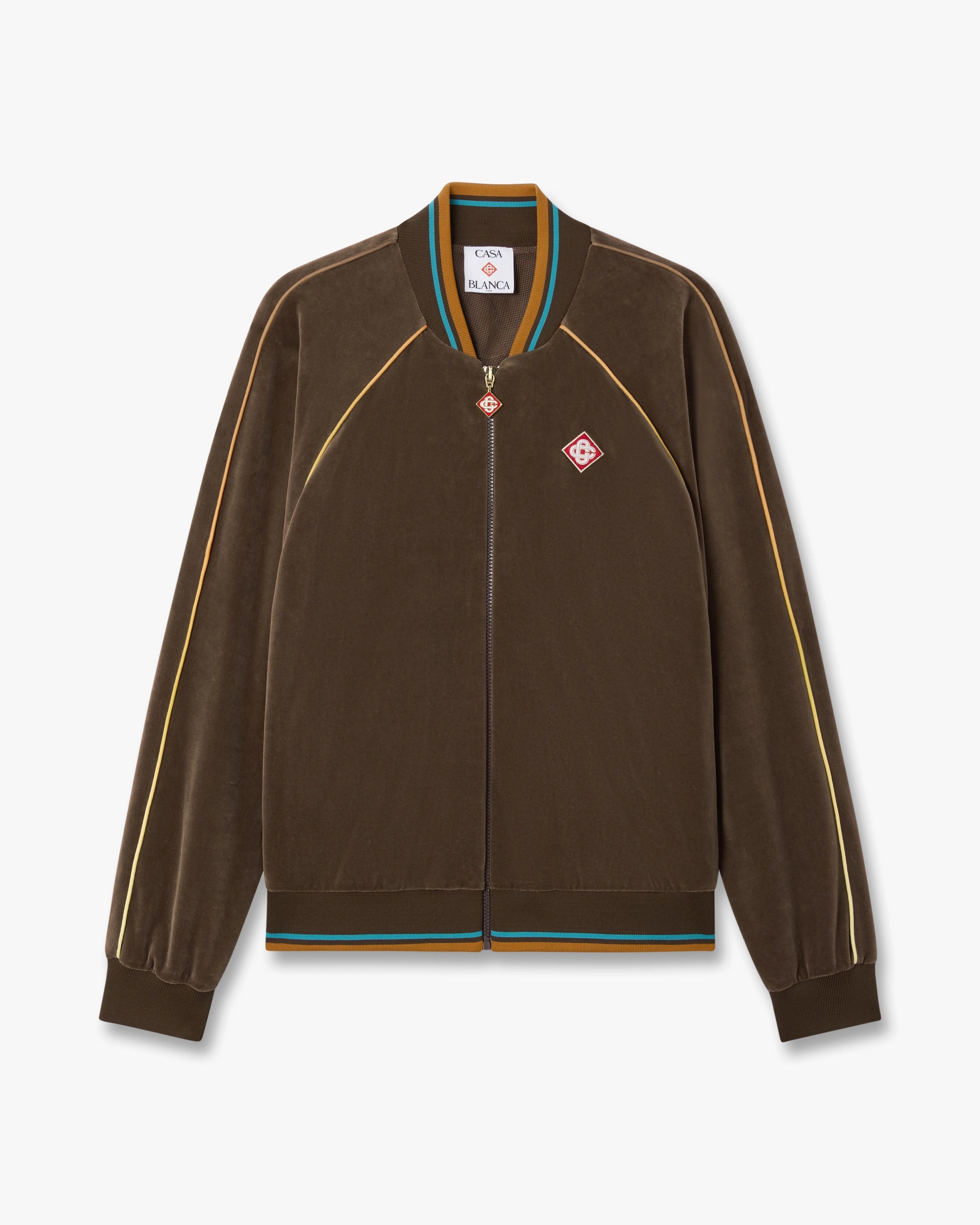 Dark Brown Velour Track Jacket